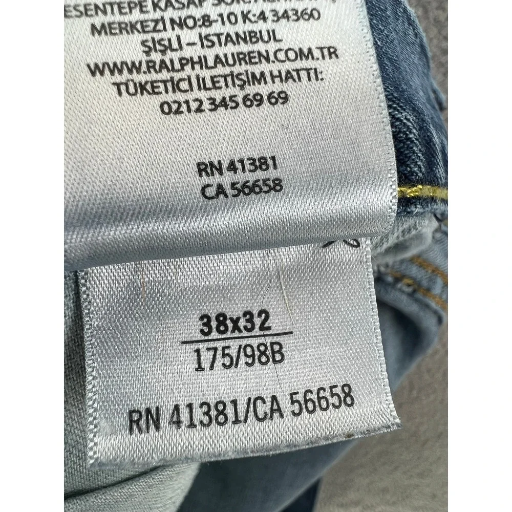 Polo Ralph Lauren Straight Fit Jeans Men's‎ 38x30 Medium Sanded Wash Blue